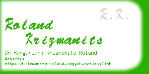 roland krizmanits business card